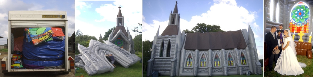 Inflatable church: If that's all you can afford, that's all you can afford....