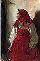 "Young girl in a red sarafan" by Lucian Popov.jpg