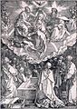 'Coronation of the Virgin', woodcut by Albrecht Dürer, 1510, Honolulu Academy of Arts.jpg