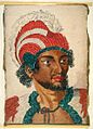 'A Man of the Sandwich Islands with His Helmet' (unknown artist, c. 1830).jpg